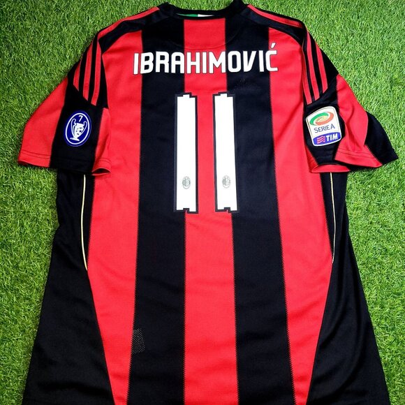 Ibrahimovic AC Milan 2010 2011 Soccer Jersey Shirt L SKU# P96288 - Picture 1 of 10
